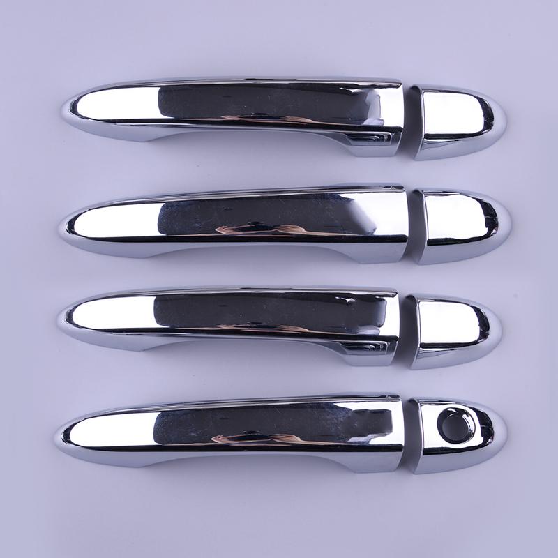 Car Exterior Side Door Handle Cover Trim Bezel Cap Fit for Fiat 500X SUV 2016 2017 2018      Chrome ABS