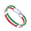 Fashion Men Wristband Multi-layer Leather Bracelets Handmade Jewelry Friendship Competition Fan Bangles Gift