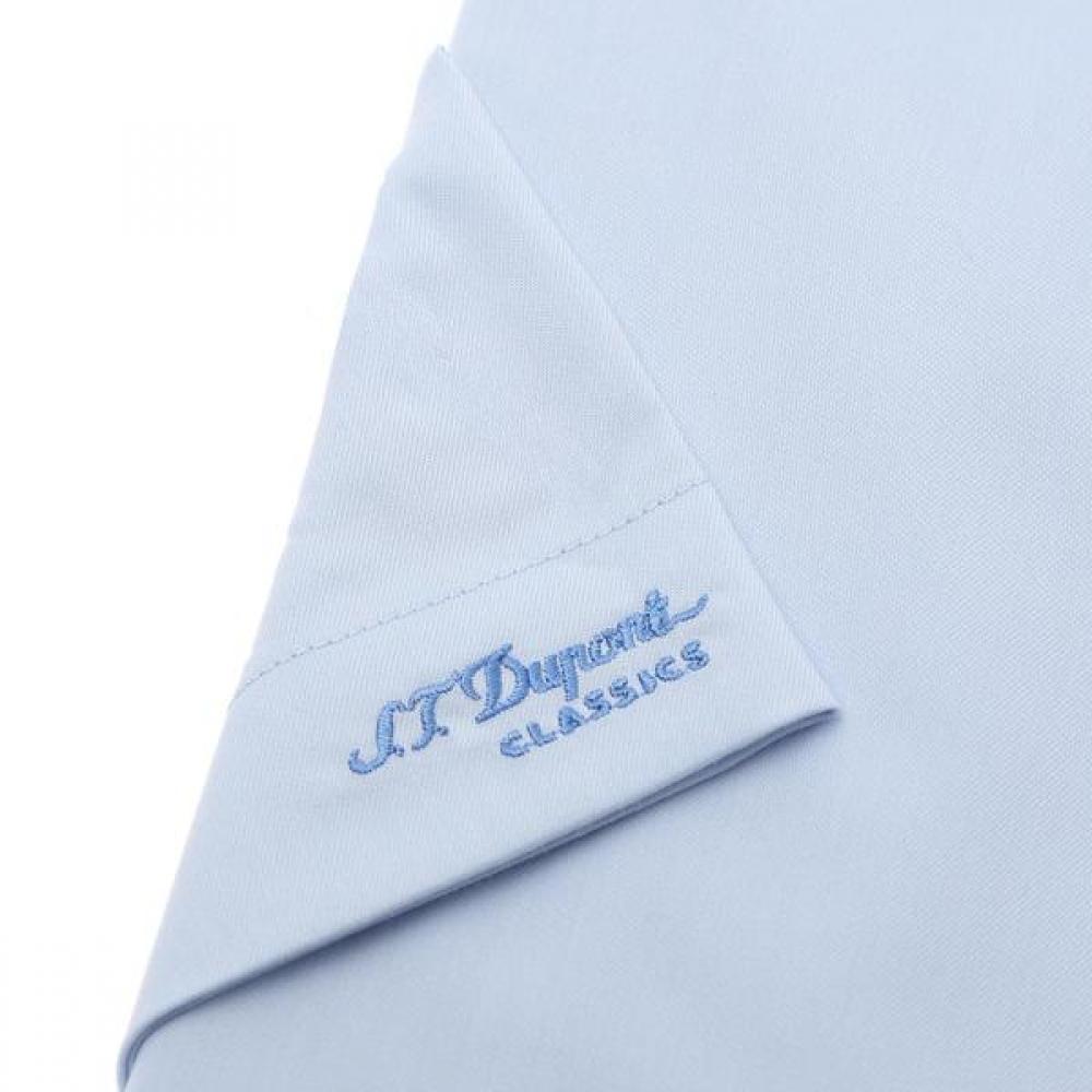 S.t. Dupont Short Sleeve Regular Fit Stretch Full Logo Blue Shirt Se6mm12hs901s 
