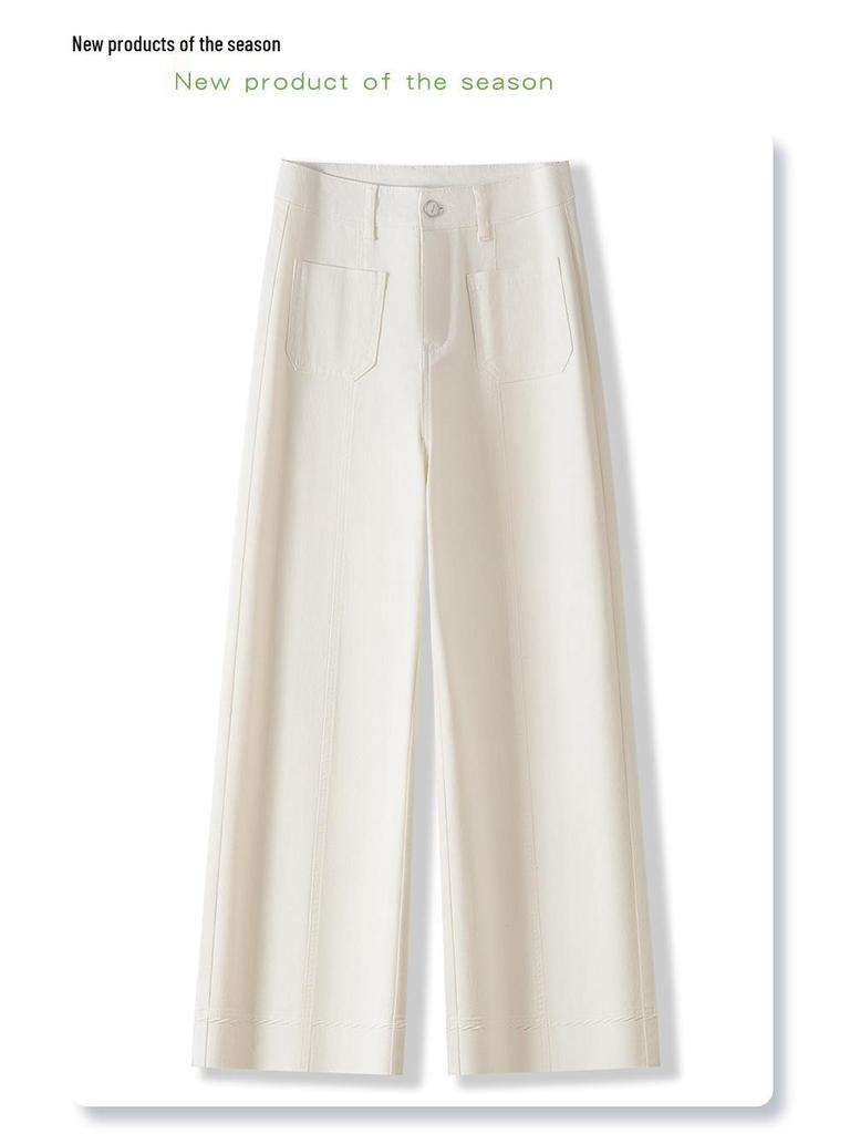 Women's 2025 Spring Black High Waist Straight & Wide Leg Retro Jeans