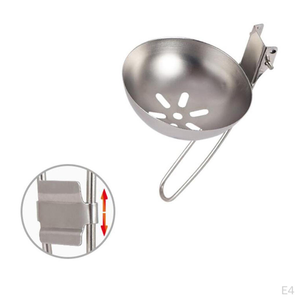 Folding Ladle Slotted Spoon Steel Soup Colander Spoon, Kitchen Outdoor Cooking Utensils Travel