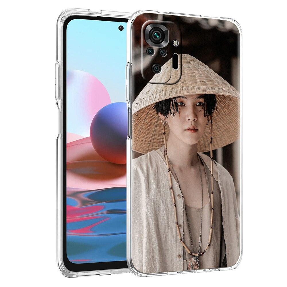 Phone Case For Xiaomi Poco X3 NFC M3 F3 Redmi Note 9S 9 8 10 Pro 7 8T 9C 9A 8A K40 Soft Silicone Clear Cover Coque Agust D Suga