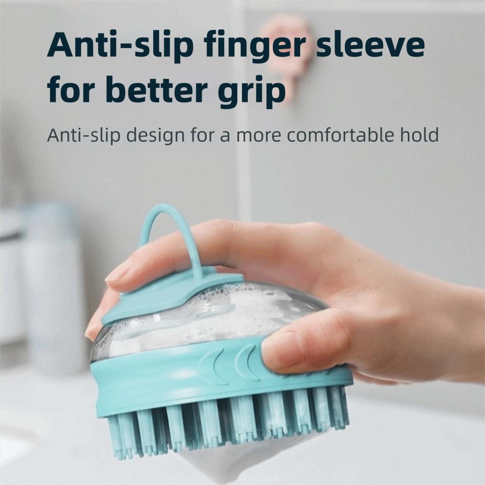 Soothing Massage Pet Shower Comb Soft Silicone Bristles Dog Bath Brush  Grooming Long Short Haired