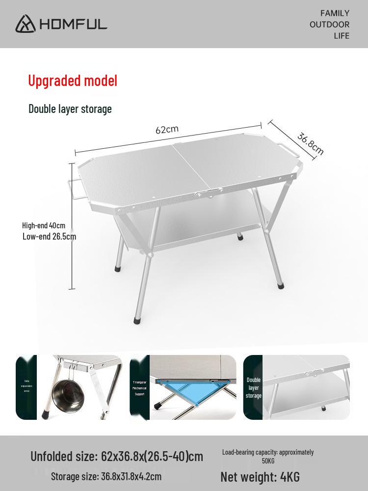 HOMFUL Haofeng 2nd Gen Foldable Picnic & Barbecue Camping Table