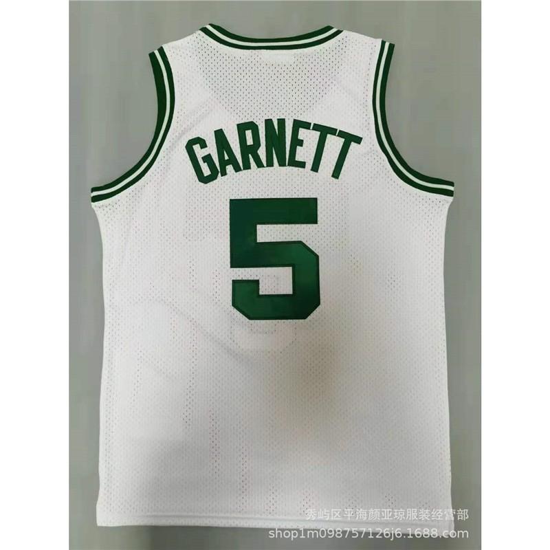 Embroidered Boston Celtics NBA Jersey 5 Kevin Garnett Mens Basketball Uniform Sportswear