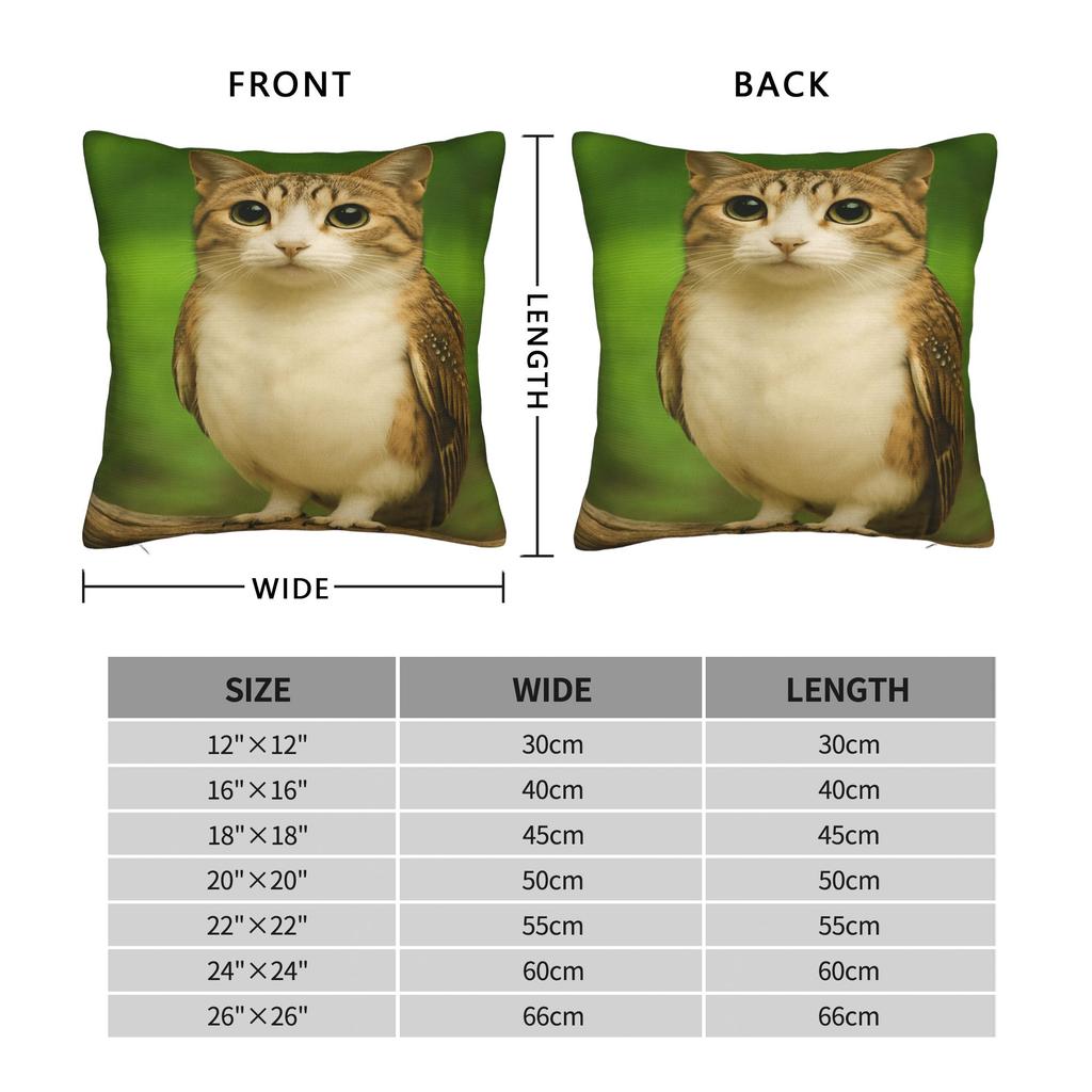 Internetberömd Meowl Cat Owl Meme Kuddfodral Tryckt Kuddfodral För Soffa Sovrum Moderna Kuddfodral