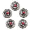5 Pcs Leather Decorative Button Imitation Turquoise Buttons Flower Clothes Buttons for Jewelry Making Decoration