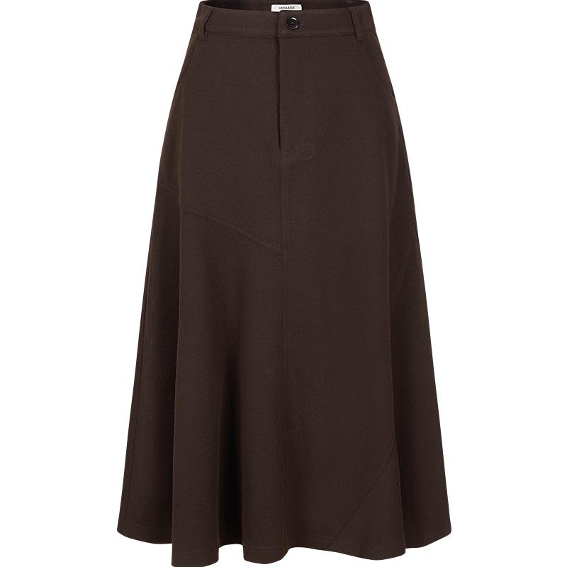 JZ Anna & Co. Elegant A-Line Fishtail Midi Skirt