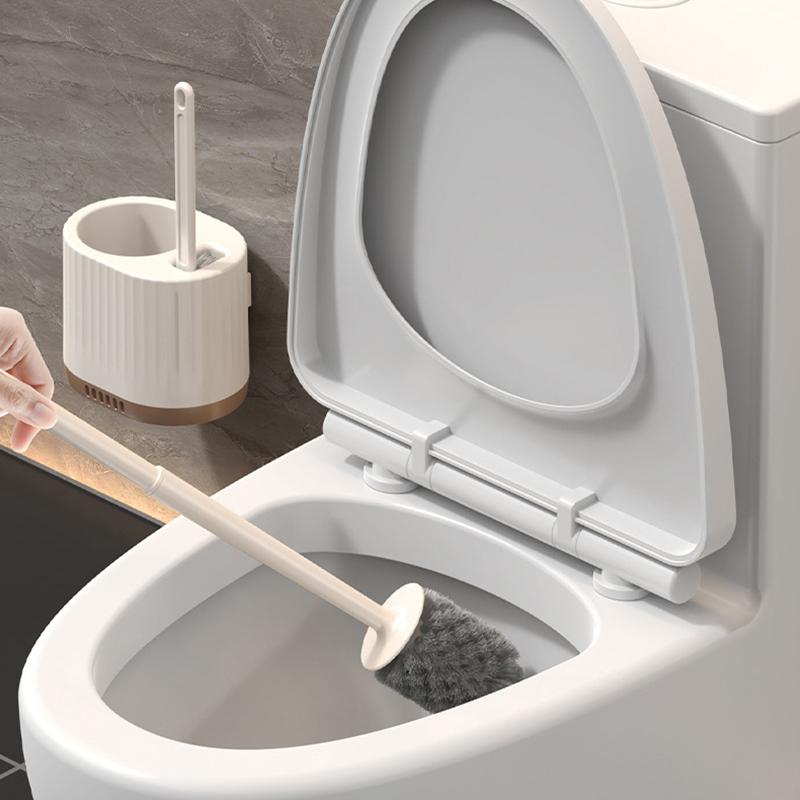 Silicone Wall Mount Toilet Brush Set Quick Dry Drain Base Efficient Gap Cleaning for Bathroom Use