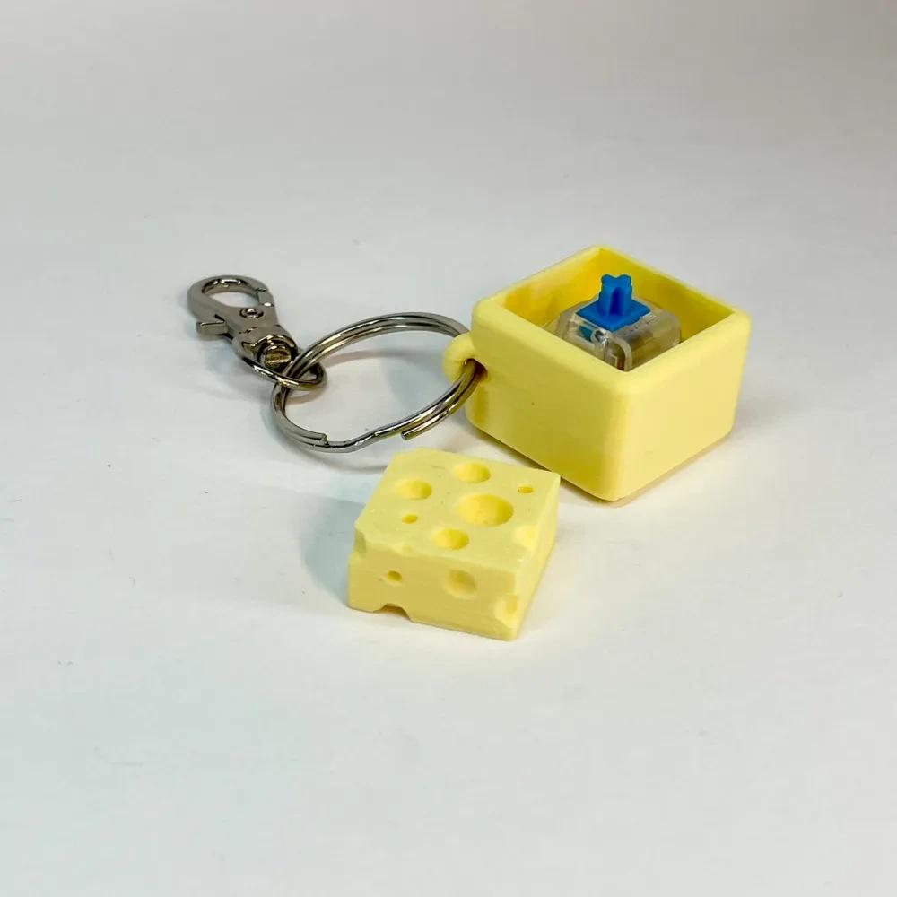 Cheese-Shaped Mechanical Keychain: Cheesy Key Clikker