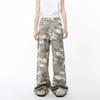 Men's Straight Tube Light Camouflage Vibe High Street Wide Leg Casual Loose Jeans Versatile Trend