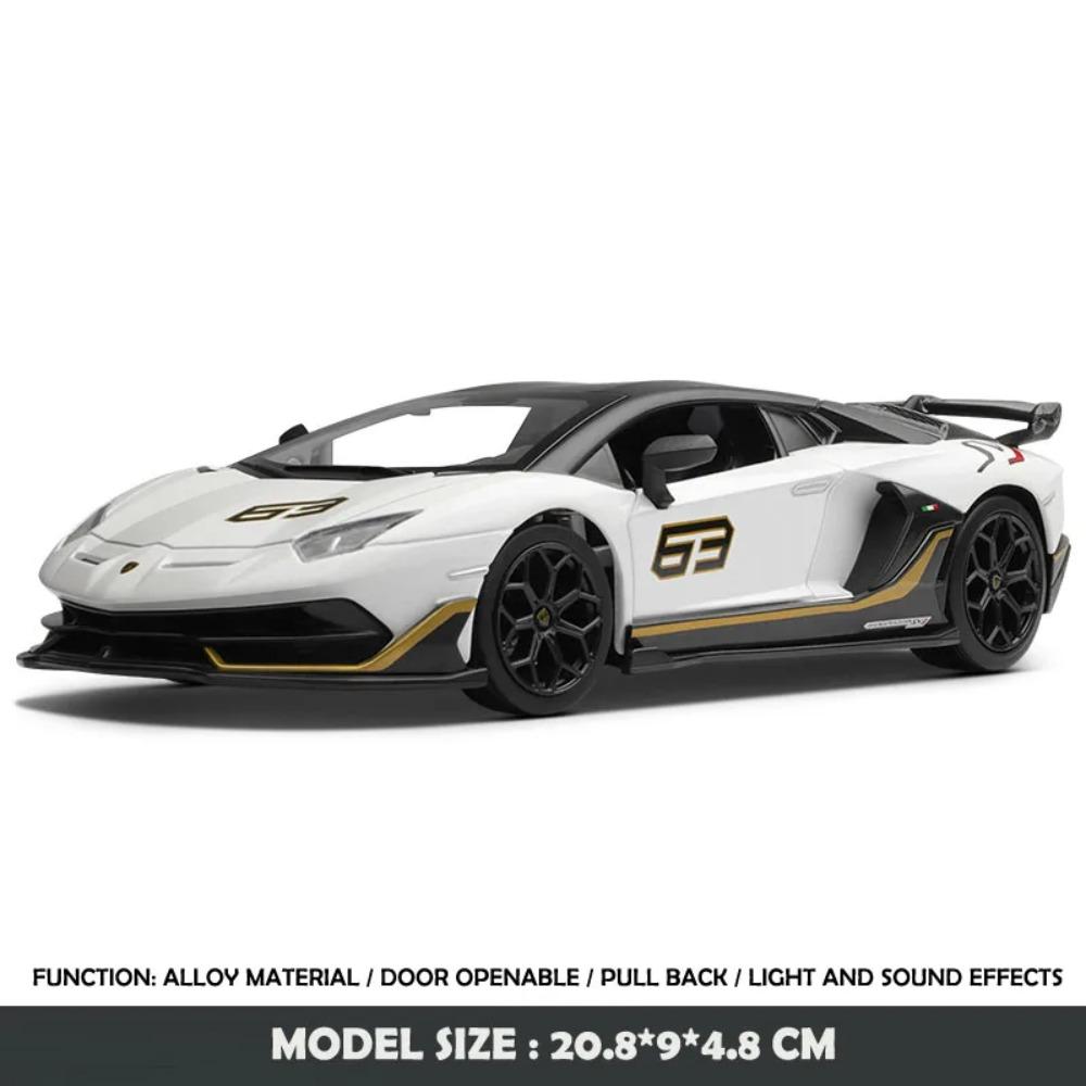 

1:24 Модели Суперкаров Lamborghini Aventador SVJ63 Игрушка Спортивный Автомобиль Литье под Давлением Подарок Мальчикам Коллекция Мини-Автомобилей