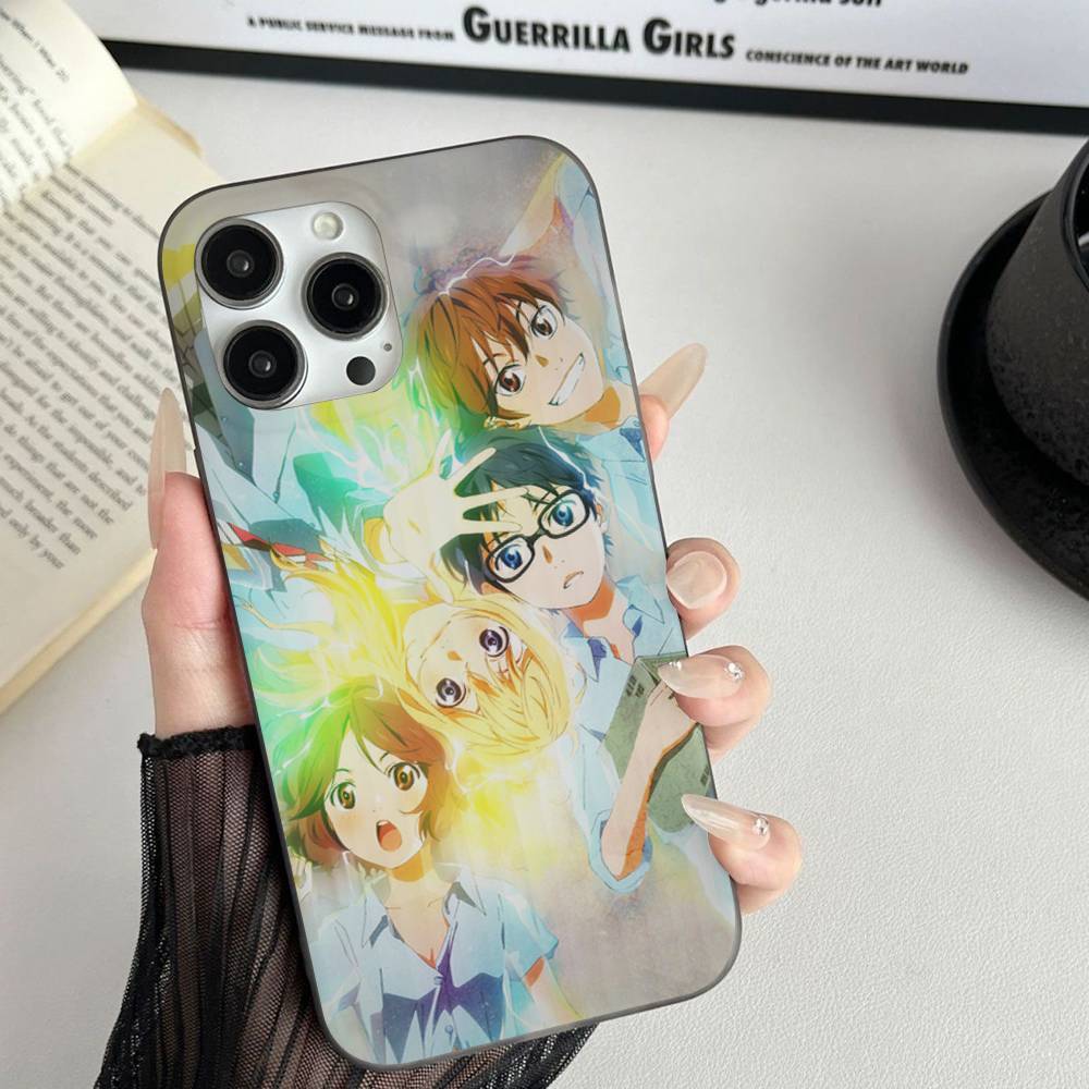 Amine Y-Your Lie In Aprils Soft Corrugated Transparent Phone Case For iPhone 17 15 16 11 12 13 14 Pro Max Plus Pro