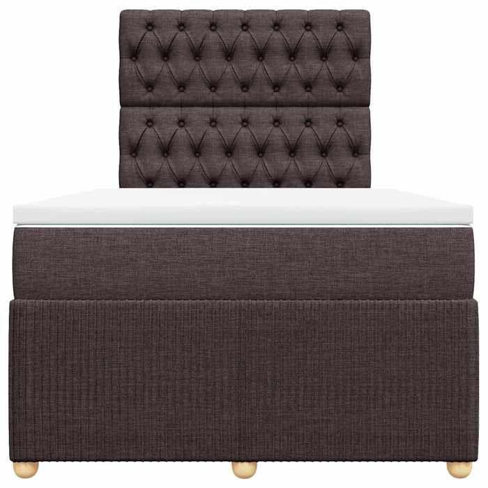 Cadre de lit avec matelas - Maison Exclusive - Marron foncé - 120x200 cm - Tissu &amp; ressorts ensachés