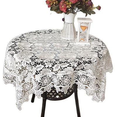 NEW Square Rose Flower Tablecloth Embroidery Dining Table Cover Cloth Kitchen Christmas Wedding Table Decoration and Accessories