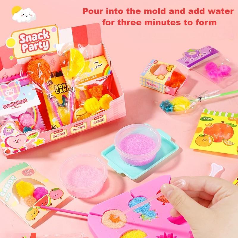 DIY Making Miniature Food Toys Set DIY Jelly Sand Food Toy Kitchen Pretend Play Set Christmas Gift for Kid Make Your Foods