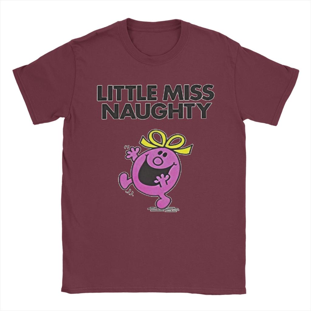 Little Miss Naughty T Shirt Cotton Novelty T-Shirts Crew Neck Mr Men Little Miss Tee Shirt Short Sleeve Clothes Plus Size