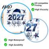 Customizable Window Murals 2027 New Year Christmas Static Cling, Glue?Free Snowflake Glass Waterproof PVC Wall Decals Sticker, Reusable Holiday