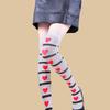 Women's Elastic Heart Pattern Hosiery Soft Halloween Party Soft Thigh High Socks Over the Knee Comfortable Wear