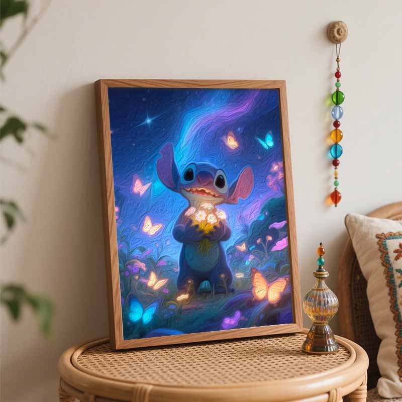 Disney Stitch Painting by Numbers Hand Filled Drawing Art Kit Home Decor