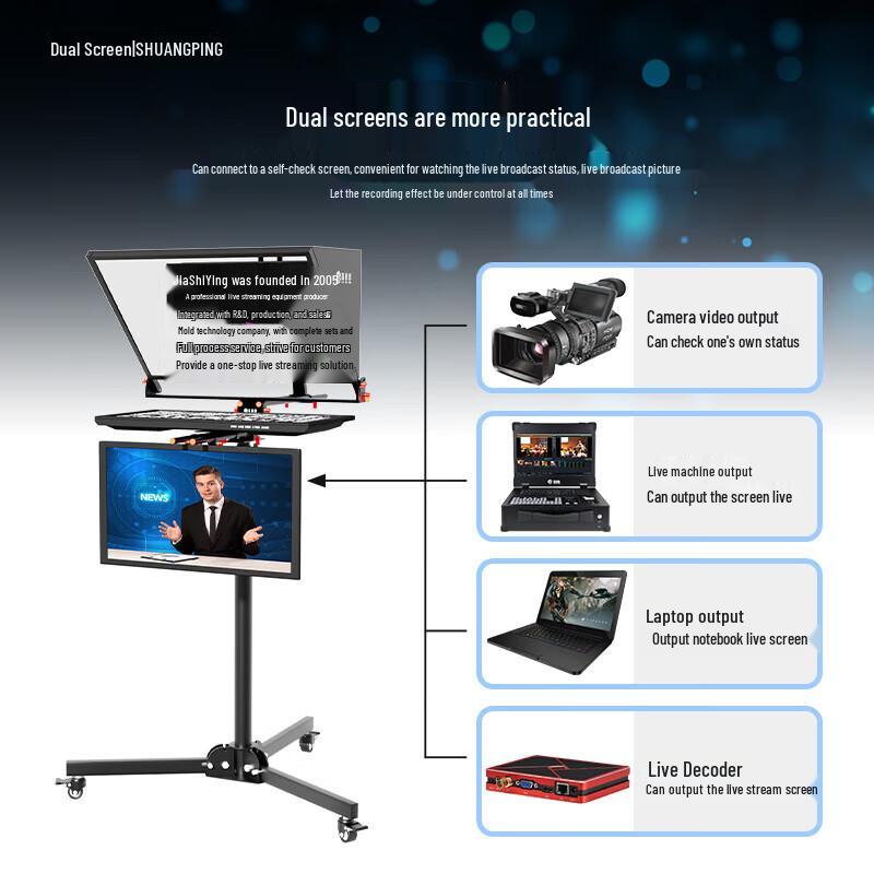 JIA SHI YING JS22P Smart AI Dual-Screen Teleprompter