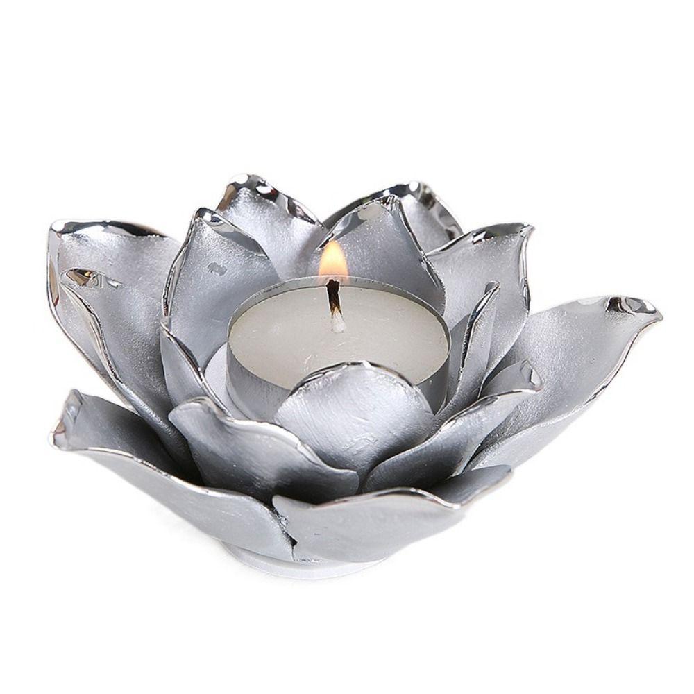 Practical 3D Rose Flower Candlestick Handicraft Simple Lotus Candle Holder Exquisite Emulation Flower Ornaments Wedding Party