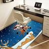 Christmas Santa Claus Deer Snow Night Moon Winter Scene Wall Sticker Home DecorOffice Mat Perfect for Home Decor Office Desk Chair Rugs Chai