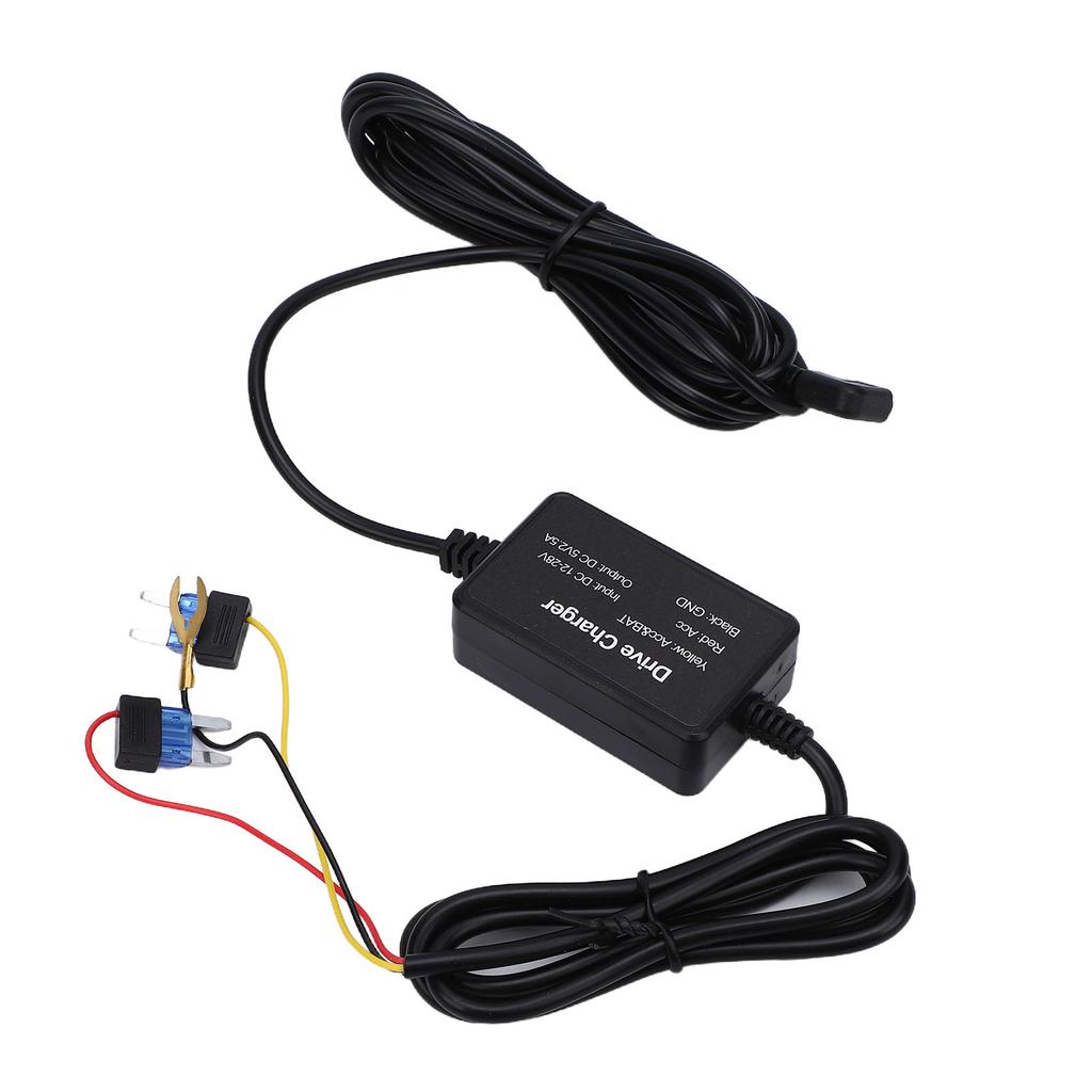 Car Cam Hardwire Kit 12-28V To 5V 2.5A with Low Voltage Type-C Hardwire Kit for 24 Hour Parking Monitoring