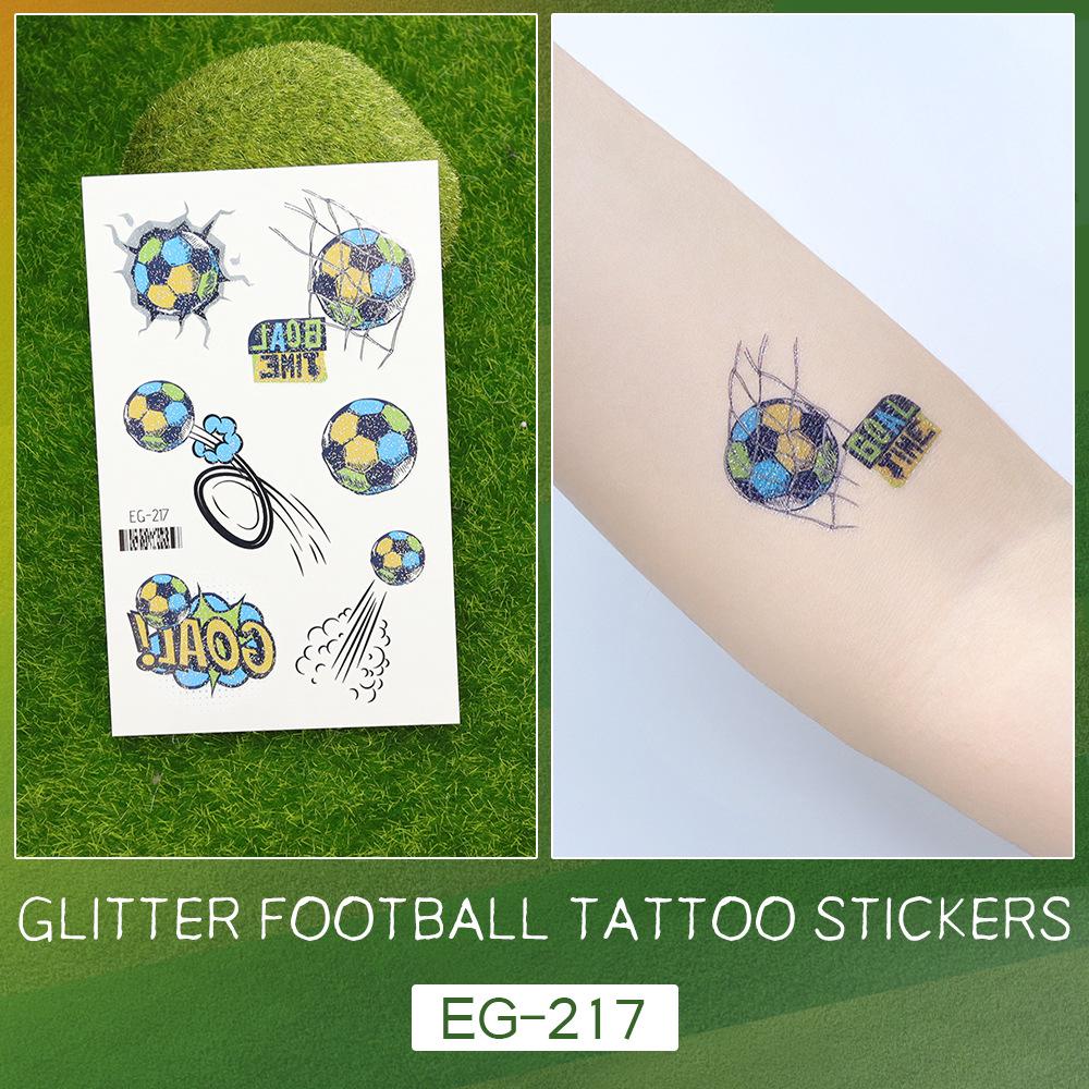 2026 World Cup Waterproof Glitter Football Face Tattoos