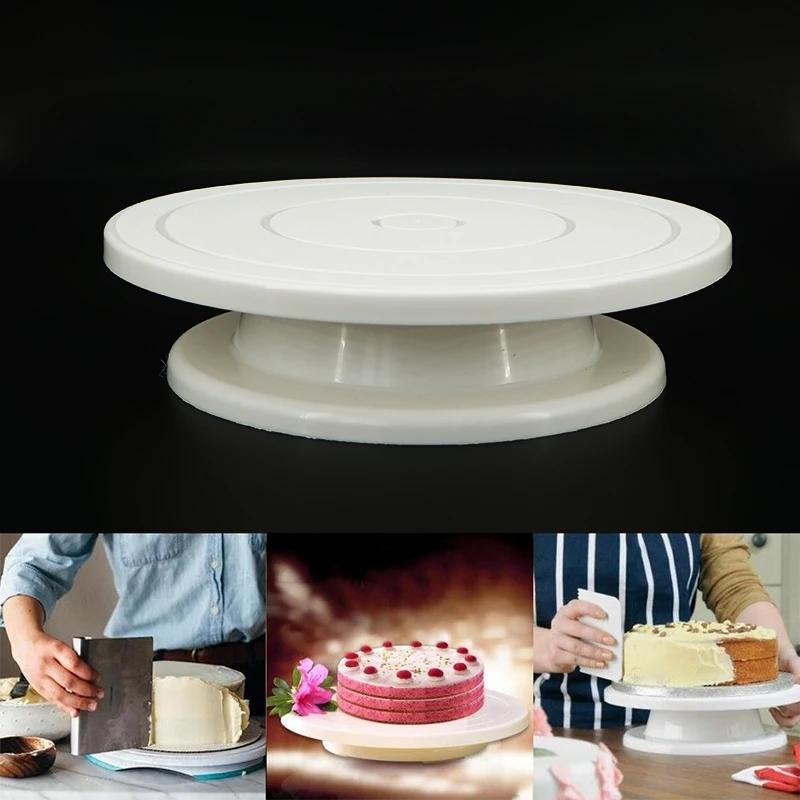 6pcs Cake Turntable Stand Cake Decoration Accessories DIY Mold Rotating Stable Anti-skid Round Cake Table Kitchen Baking Tools