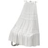 Spring 2026 Elegantly Slimming High-Waisted A-Line Midi Skirt with Lace Panels