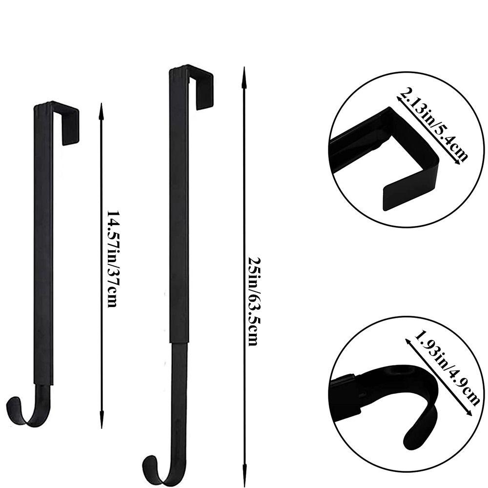 Black/White Wreath Hook Metal Wreath Door Hanger Adjustable Garland Hanger  Over the Door