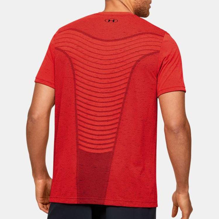 Under Armour Solid Color Slim Fit Crew Neck T-Shirt Men tops Beta-Red 1351450-628