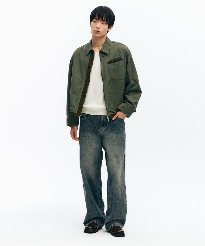 Intempomood Mechanic Button Detail Jacket_Khaki