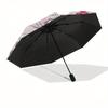 My Melody,Kuromi Automatic Folding Umbrella Simple 8 Rib Design, Bright Cartoon Pattern, Durable Iron Frame, Suitable For Travel, Outdoor, B