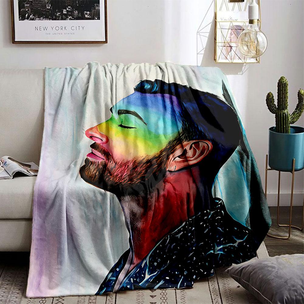 Colorful Portrait Art Blanket for All Seasons Blanket Lunch Break Throw Gift
