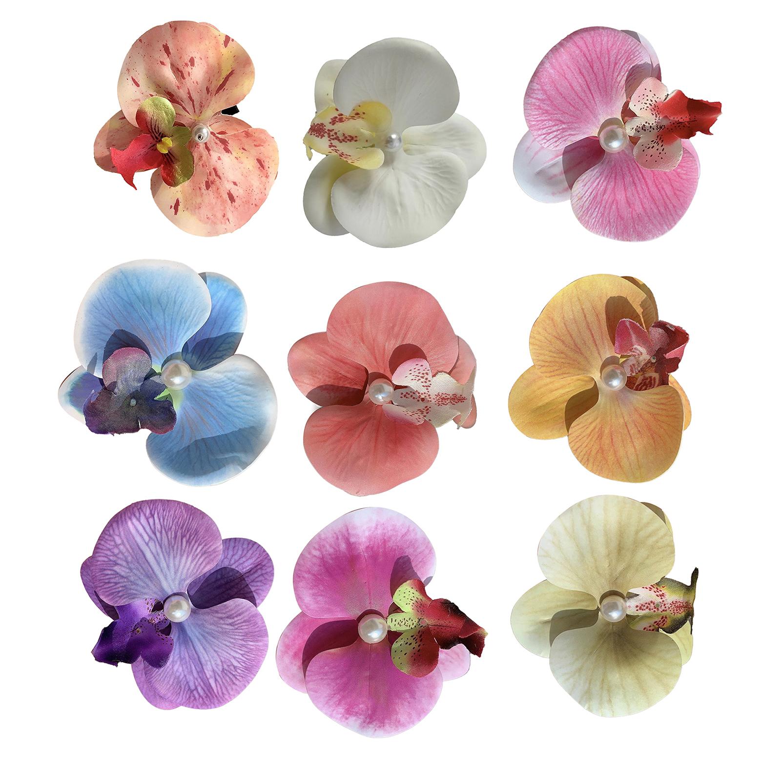 

9 Pcs Orchids Hair Clamps Secure Grip Floral Hairpis Fashion Accessory Craft Supplies for All Ages and Occasions