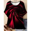 Plus Size--Women's Round Neck Short Sleeve T-Shirt