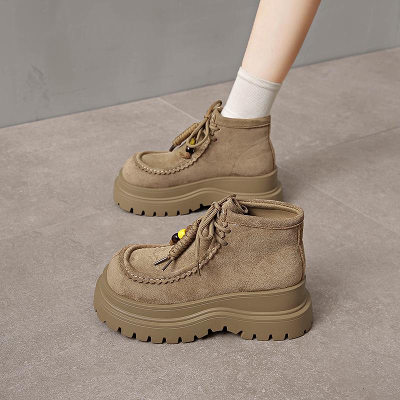 

Коричневые ретро ботинки Мартин на высокой платформе для маленького роста, женские 2025 новые летние юбочные ботильоны Майяр 40 хаки