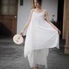 Spring & Summer Zen Cotton Double-Layer Irregular Suspender Skirt