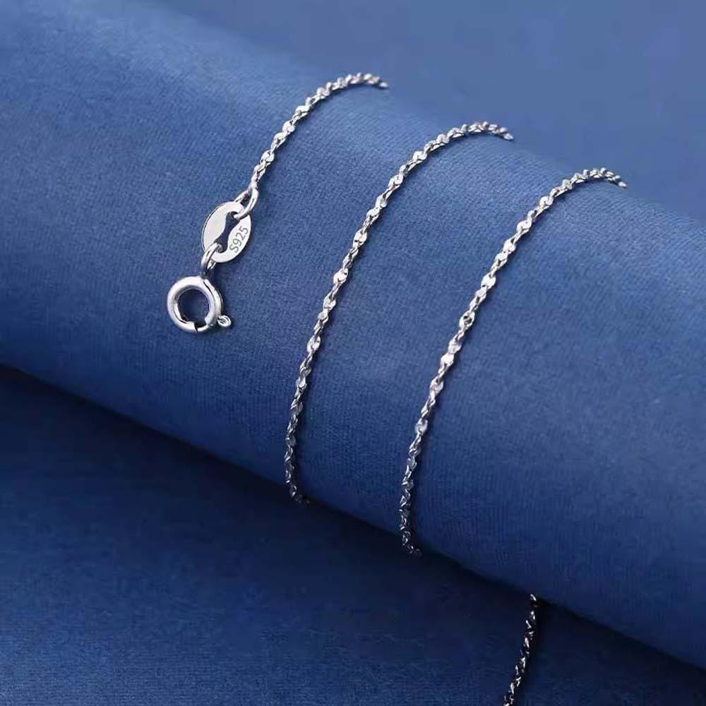 925 Silver Stacked Silver Necklace Zinc Zinc Alloy Collarbone Chain Elegant Glitter Choker Necklace  Bride