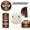 Pack of 4 Hand Carving Wooden Mask Wall Hangings Polynesian Themed Home Decorative Item for Indoor and Outdoor Space