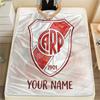 Custom Name River Plate Flannel Blanket, High quality Comfortable for All Seasons, Home Decor, Warmth and Comfort