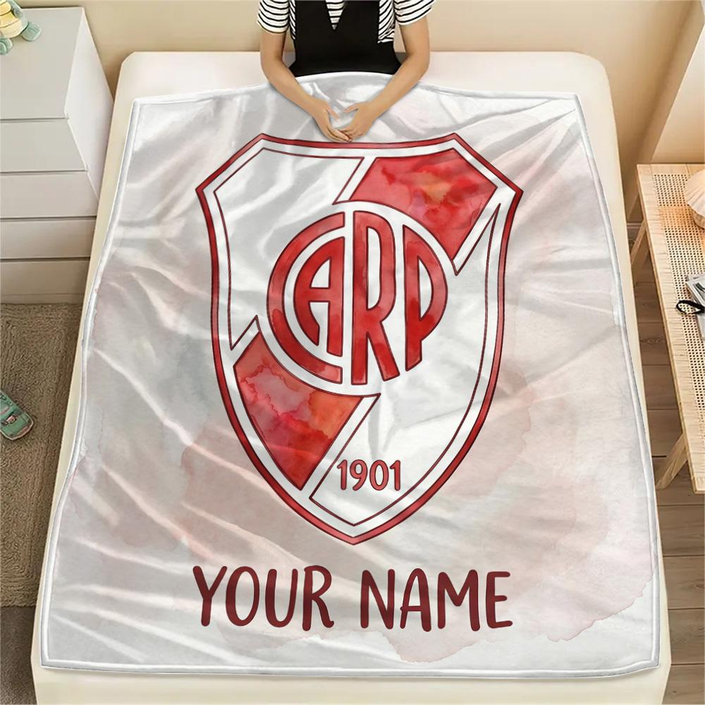 Custom Name River Plate Flannel Blanket, High quality Comfortable for All Seasons, Home Decor, Warmth and Comfort