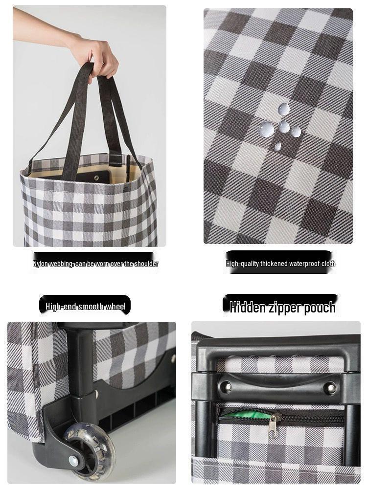 Foldable Portable Shopping Cart with Wheels