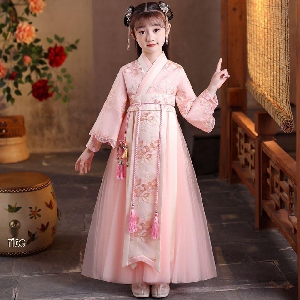 Spring Arrivals: Girls' Fairy Style Hanfu Dress - Children's Tang Suit & Princess Ruqun