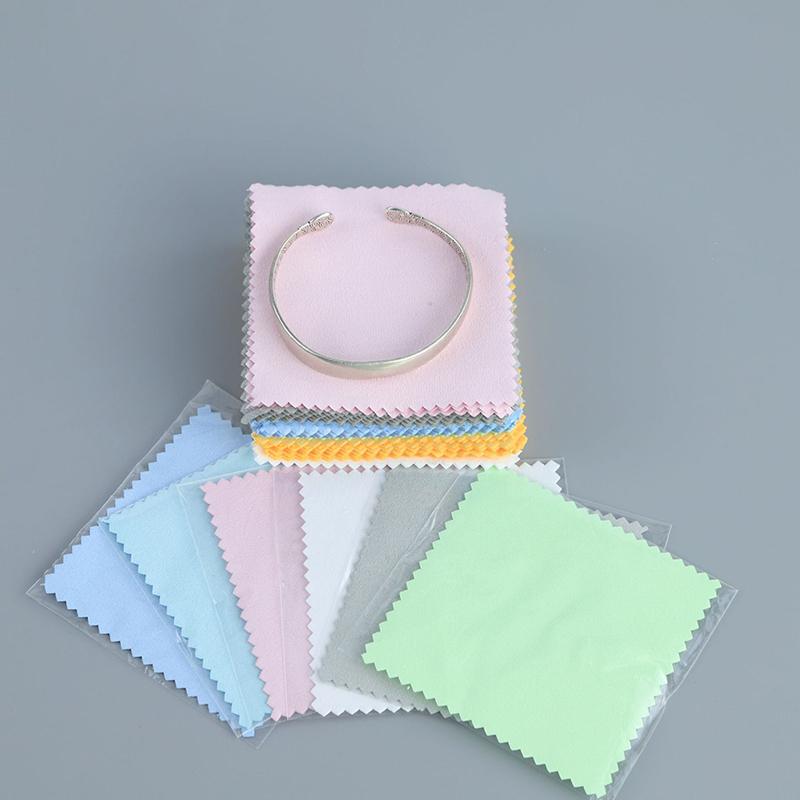 50Pcs Sterling Silver Polishing Cloth Silver Color Cleaning Cloths With Individually Package Soft Clean For Jewelry Tool