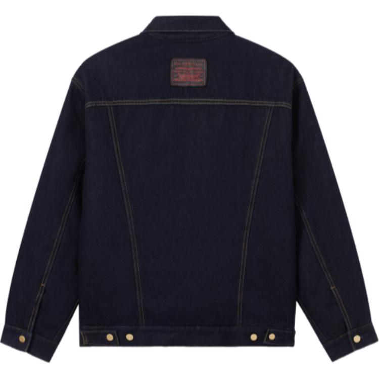 Levis New Year Limited Edition Side Stripe Pattern Button Closure Denim Jacket Men Jackets Denim-Blue 0036H-0000