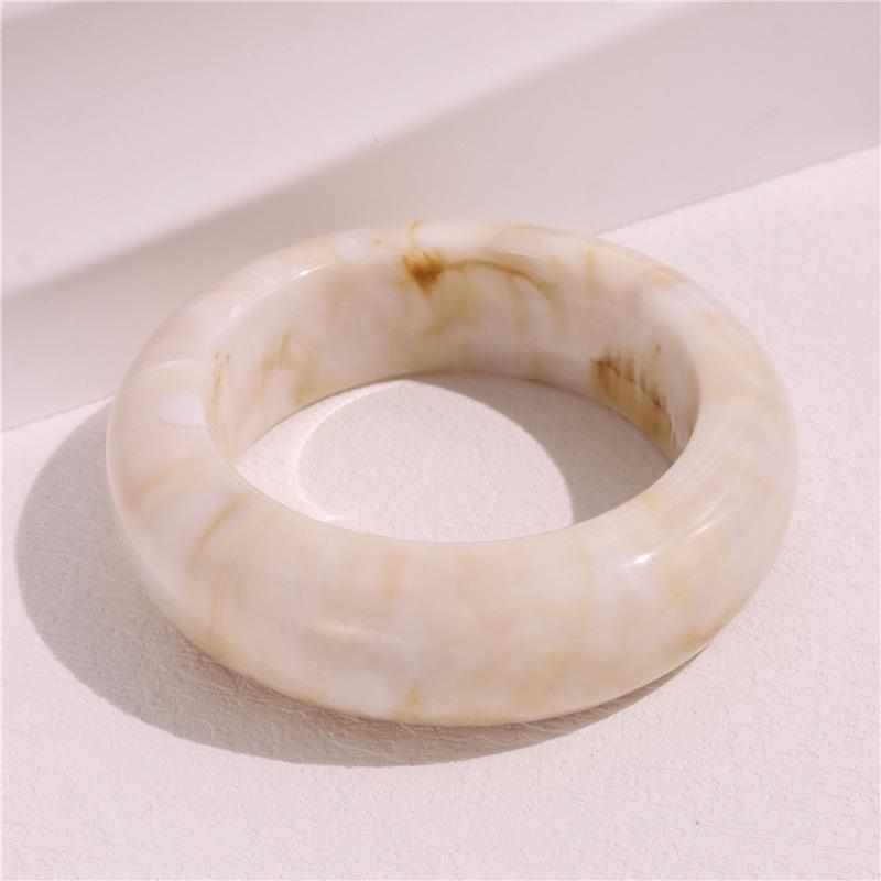 Geometric Resin Bangles Irregular Retro Hand Ring Temperament Chunky Bracelets  Lady