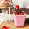 50PCS Durable With Lids Plastic Dessert Cups with Spoons Clear Mini Dessert Cups Yogurt Parfait Cups Catering